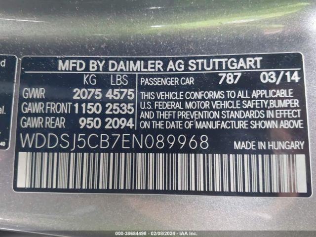 WDDSJ5CB7EN089968 Mercedes-Benz Cla 45 Amg 4matic