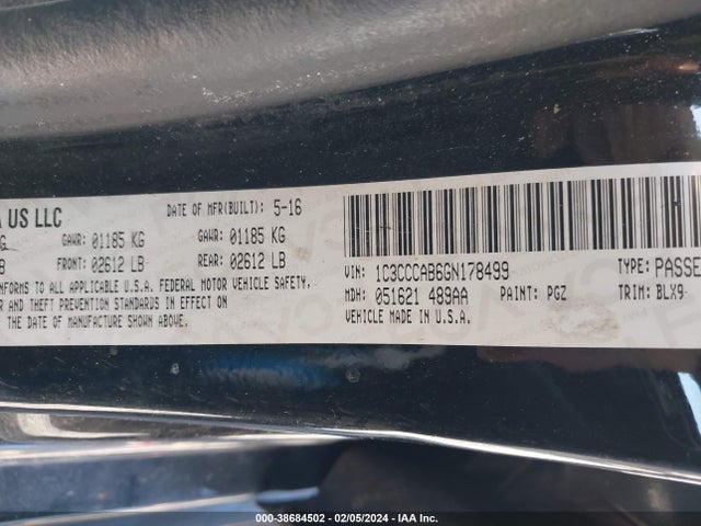 Chrysler 200 Limited Platinum 2016 1C3CCCAB6GN178499 Image 9