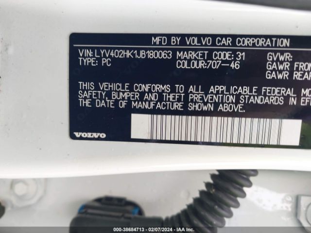 LYV402HK1JB180063 Volvo S60 Inscription T5