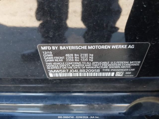 3MW5R7J04L8B20958 BMW 330XI