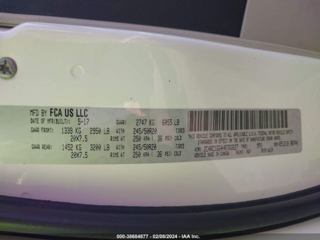 2017 CHRYSLER PACIFICA 2C4RC1GG4HR763227 Photo 8