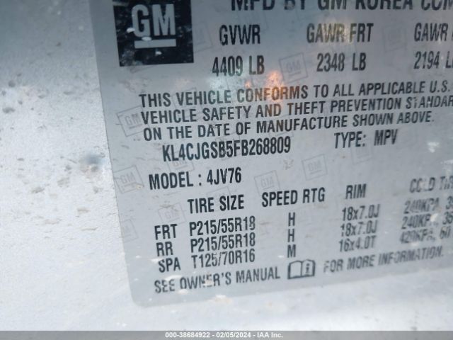 KL4CJGSB5FB268809 Buick Encore Leather