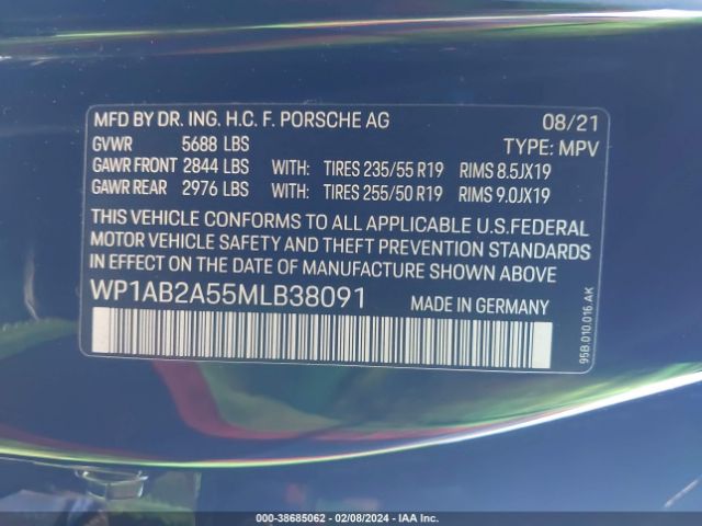 WP1AB2A55MLB38091 Porsche MACAN S