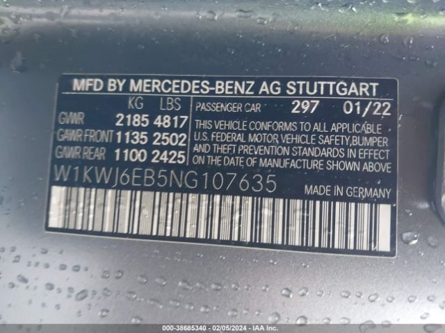 W1KWJ6EB5NG107635 Mercedes-Benz Amg C 43 4matic