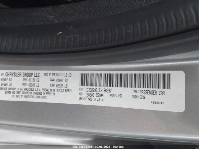1C3CDZAB1EN196597 Dodge AVENGER SE
