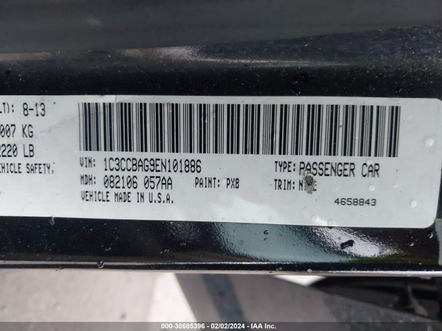 Chrysler 200 LX 2014 1C3CCBAG9EN101886 Image 9