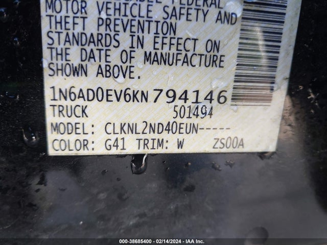Nissan Frontier Sv 2019 1N6AD0EV6KN794146 Image 9