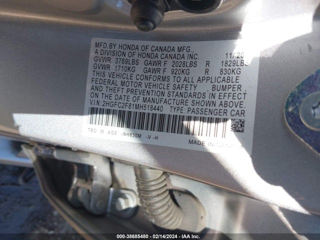 Honda Civic Sport 2021 2HGFC2F81MH518440 Image 9