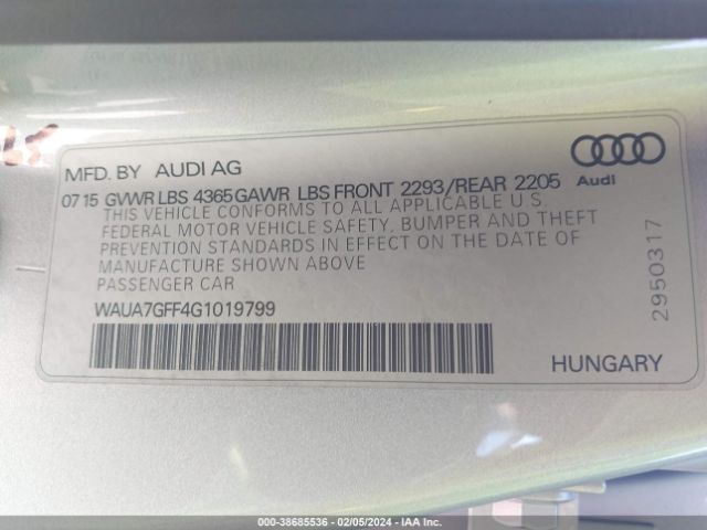 WAUA7GFF4G1019799 Audi A3 1.8t Premium