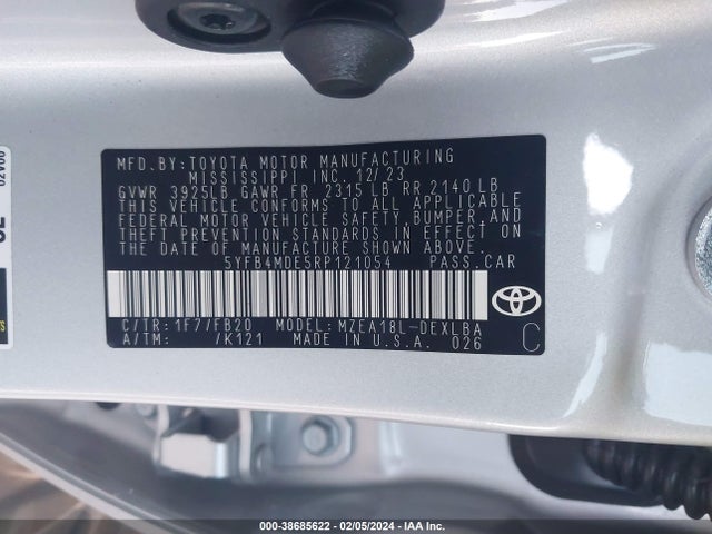 Toyota COROLLA LE 2024 5YFB4MDE5RP121054 Image 9