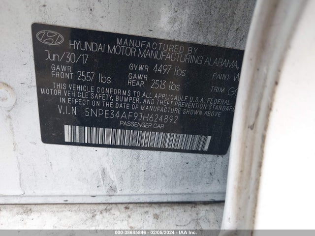 Hyundai SONATA SEL 2018 5NPE34AF9JH624892 Image 9