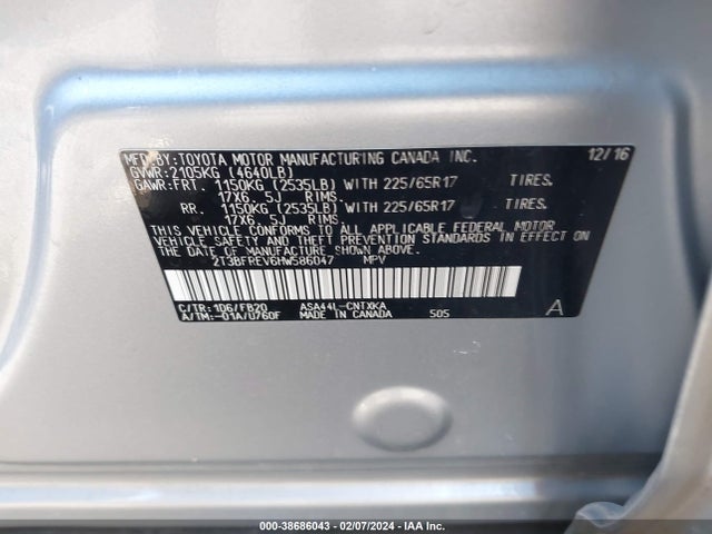 Toyota RAV4 LE 2017 2T3BFREV6HW586047 Image 9