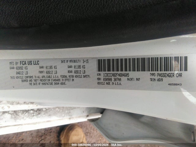 Chrysler 200 Limited 2015 1C3CCCAB2FN684605 Image 9