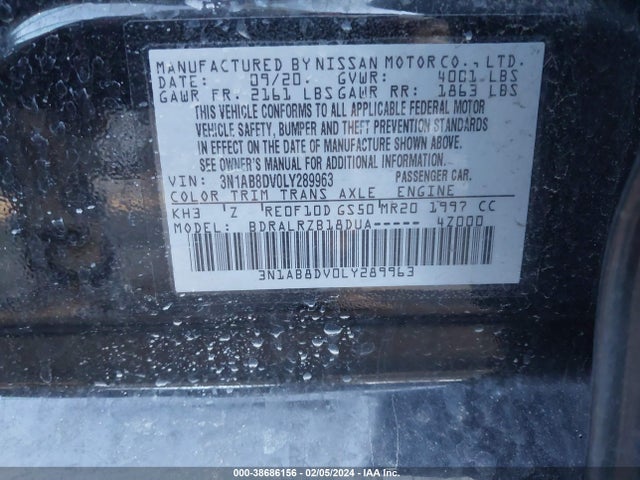Nissan Sentra Sr Xtronic Cvt 2020 3N1AB8DV0LY289963 Image 9