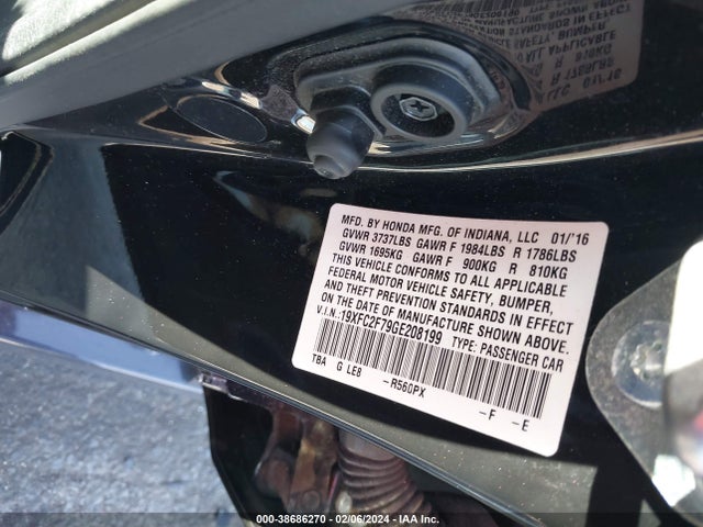 Honda CIVIC EX 2016 19XFC2F79GE208199 Image 9