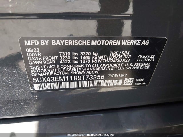 BMW Alpina Xb7 2024 5UX43EM11R9T73256 Image 9