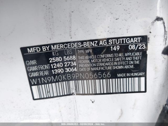W1N9M0KB9PN056566 Mercedes-Benz Eqb 300 Suv 4matic