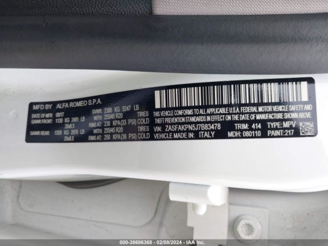 ZASFAKPN5J7B83478 Alfa Romeo Stelvio Sport Awd