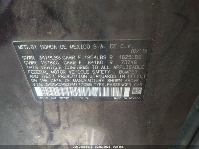 3HGGK5H82FM777089 Honda Fit Ex/ex-l