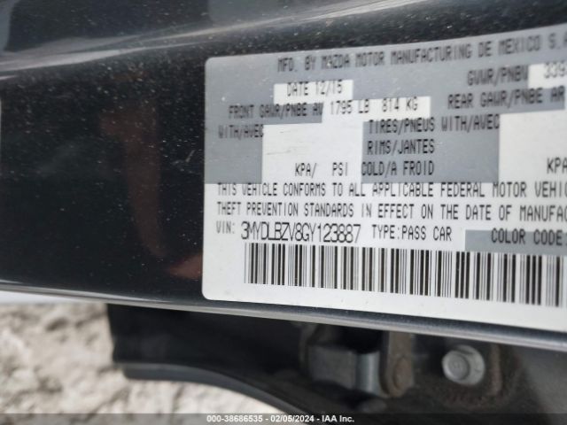 3MYDLBZV8GY123887 Scion IA