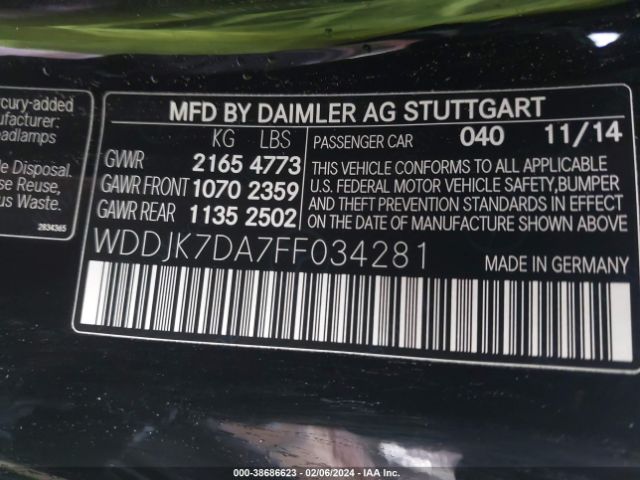 WDDJK7DA7FF034281 Mercedes-Benz SL 550