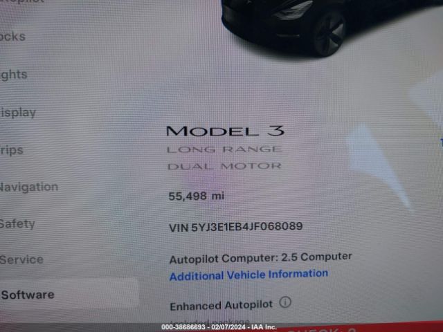 5YJ3E1EB4JF068089 Tesla Model 3 Long Range/performance