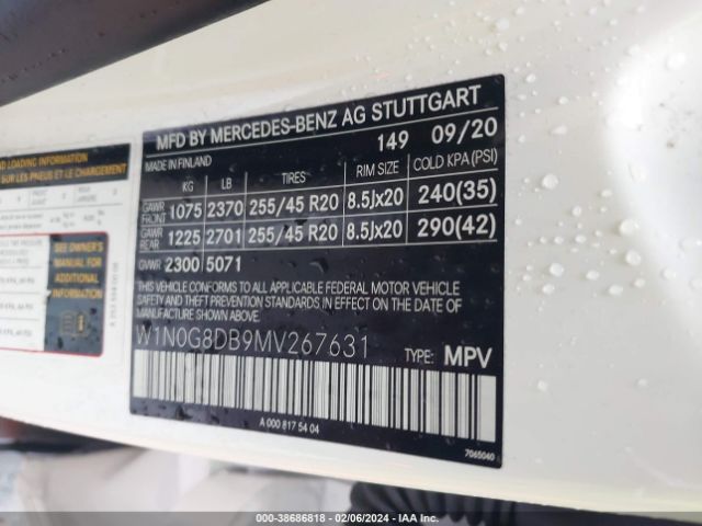 W1N0G8DB9MV267631 Mercedes-Benz Glc 300 Suv