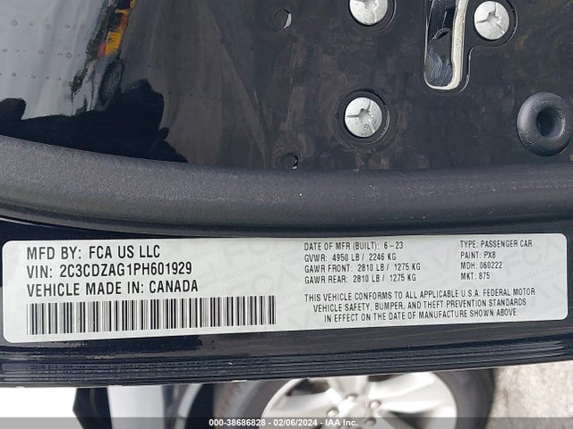 Dodge Challenger Sxt 2023 2C3CDZAG1PH601929 Image 9