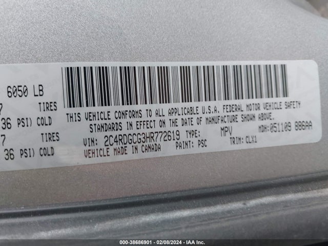 Dodge Grand Caravan Sxt 2017 2C4RDGCG3HR772619 Image 9