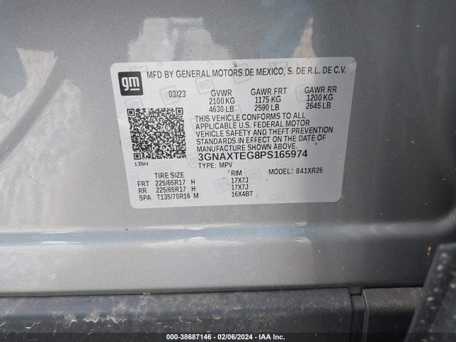 Chevrolet Equinox Awd 2fl 2023 3GNAXTEG8PS165974 Image 9