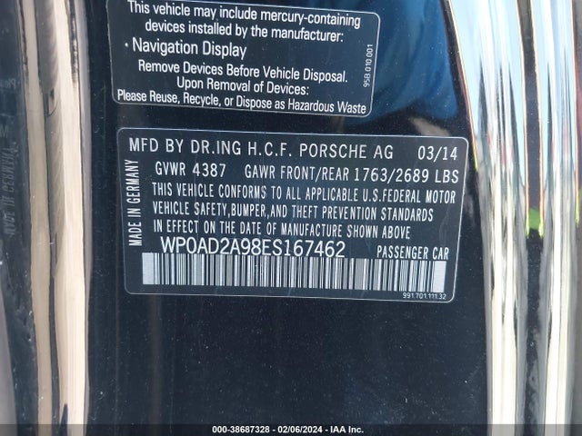 2014 PORSCHE 911 WP0AD2A98ES167462 Photo 8