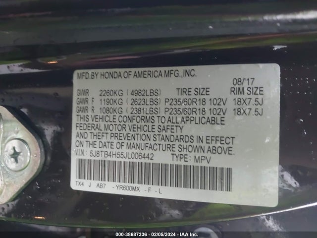 Acura Rdx Technology Pkg/w/technology/acurawatch Plus Pkg 2018 5J8TB4H55JL006442 Image 9
