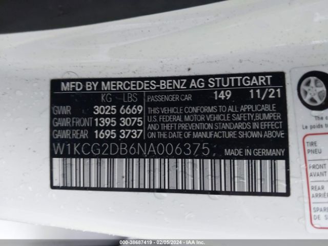 W1KCG2DB6NA006375 Mercedes-Benz EQS 450