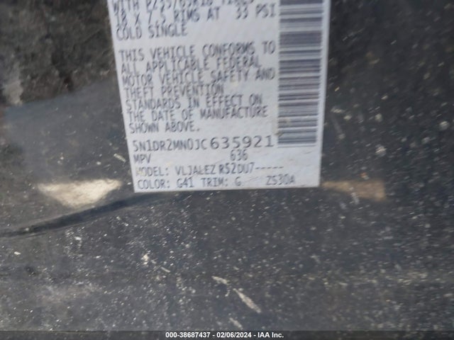 Nissan Pathfinder Sv 2018 5N1DR2MN0JC635921 Image 9
