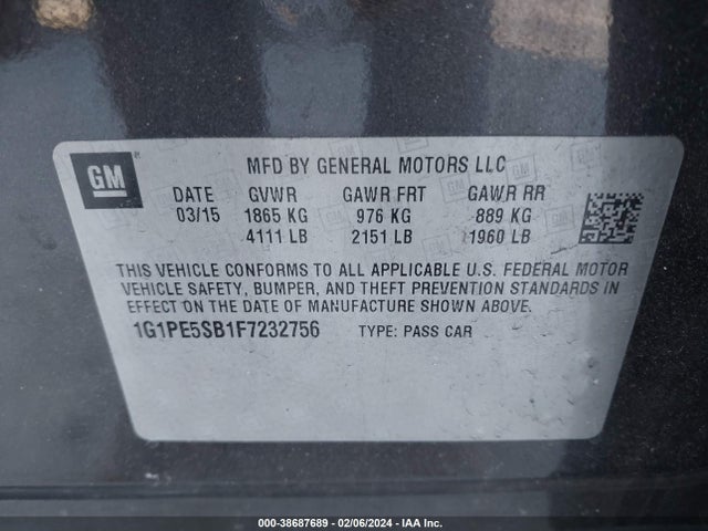 Chevrolet Cruze 2lt Auto 2015 1G1PE5SB1F7232756 Image 9