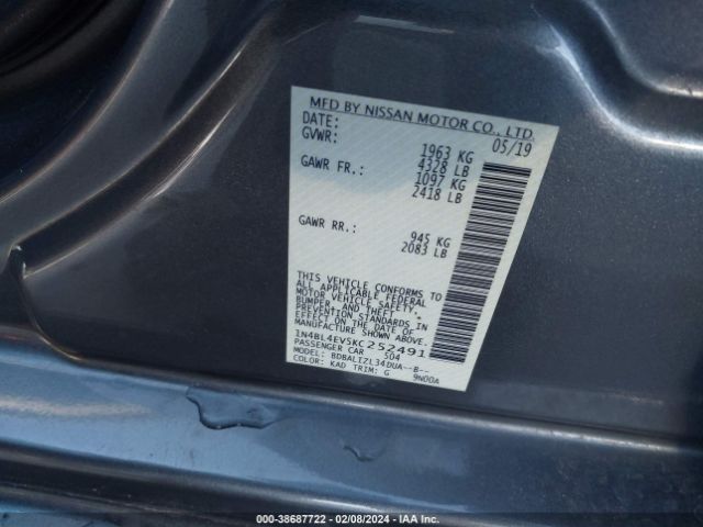 1N4BL4EV5KC252491 Nissan Altima 2.5 Sl