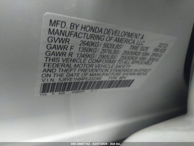 Acura Mdx Advance Package 2023 5J8YE1H84PL032366 Image 9