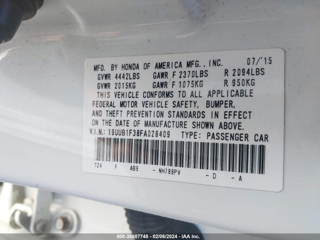 Acura TLX 2015 19UUB1F38FA028409 Image 9
