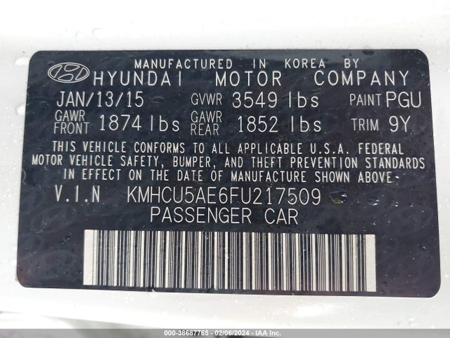 Hyundai Accent Sport 2015 KMHCU5AE6FU217509 Image 9