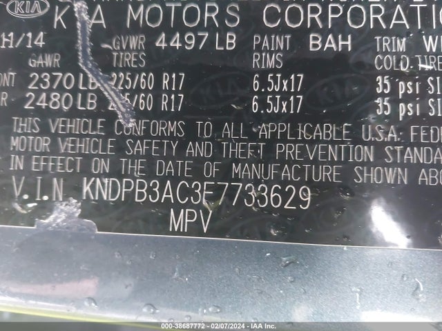KIA Sportage Lx 2015 KNDPB3AC3F7733629 Image 9
