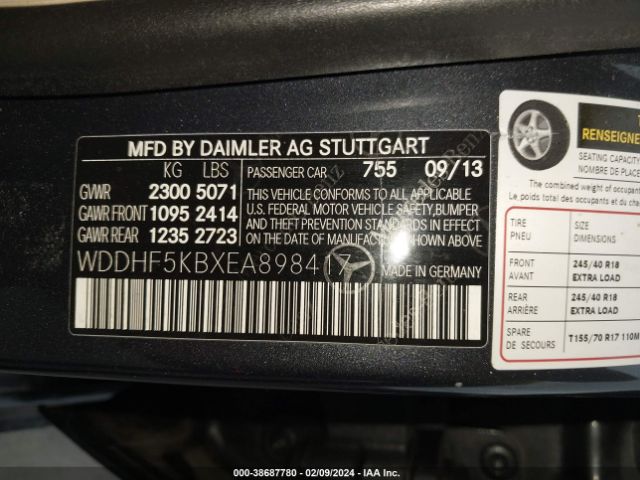WDDHF5KBXEA898417 Mercedes-Benz E 350