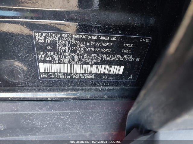Toyota RAV4 LE 2020 2T3F1RFV0LC087432 Image 9