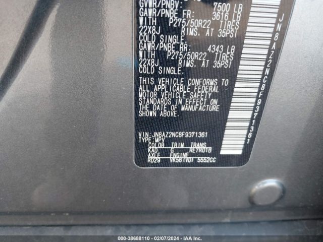 JN8AZ2NC8F9371361 Infiniti QX80