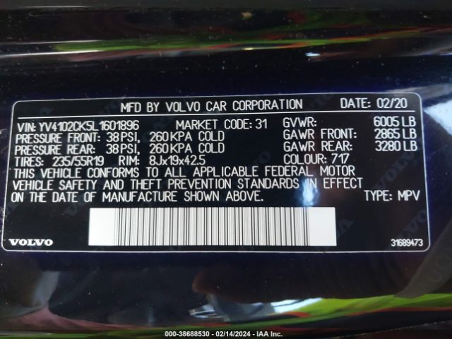 YV4102CK5L1601896 Volvo Xc90 T5 Momentum 7 Passenger