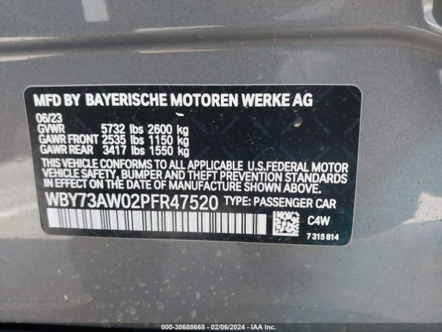 WBY73AW02PFR47520 BMW I4 Edrive40