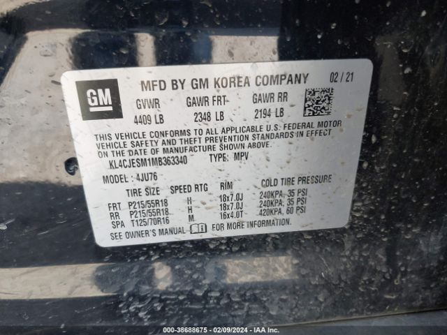 2021 BUICK ENCORE KL4CJESM1MB363340 Photo 8