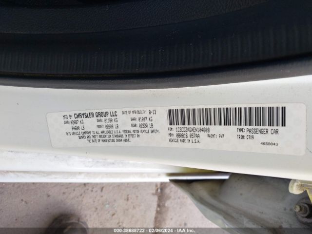 1C3CDZAGXEN104608 Dodge AVENGER SE