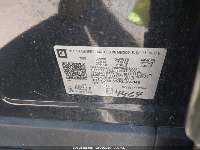 Chevrolet Equinox Premier 2019 3GNAXNEVXKL159848 Image 9