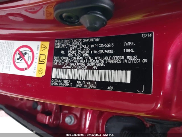JTJYARBZ5F2004250 Lexus Nx 200t F Sport