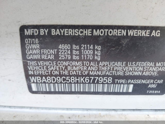 BMW 330i Xdrive 2017 WBA8D9C58HK677958 Image 9